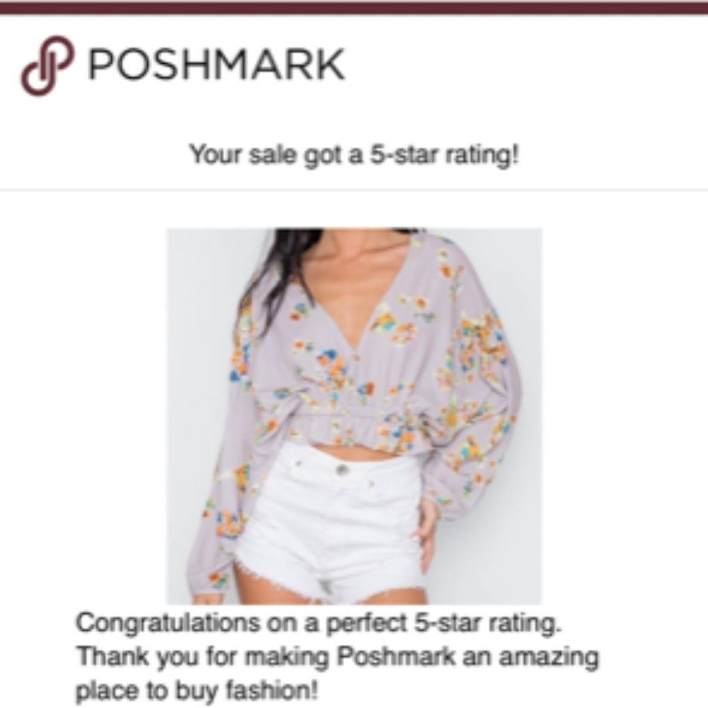 MAUVE BATWING FLORAL SURPLICE NECK TOP - Picture 4 of 4